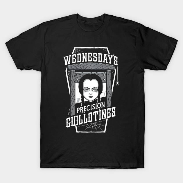 Wednesday's Guillotines - Creepy Cute Goth - Spooky Vintage Coffin T-Shirt by Nemons